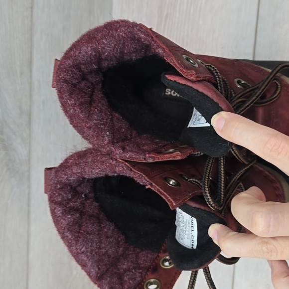 Sorel Wome Slimpack Rain Leather Duck Rubber Boots Lace-Up Waterproof Shoes Sz 6 - Picture 5 of 13